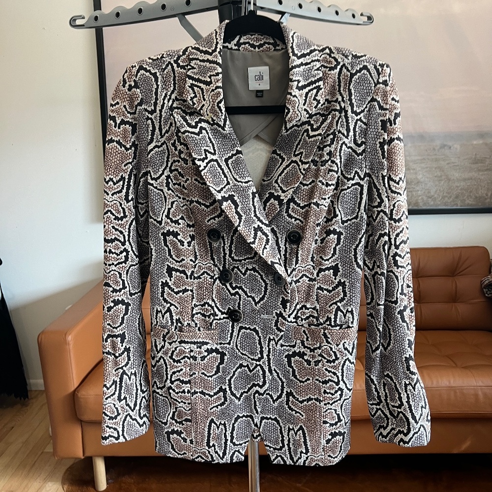 Cabi | Python Print Double-Breasted Blazer - image 3